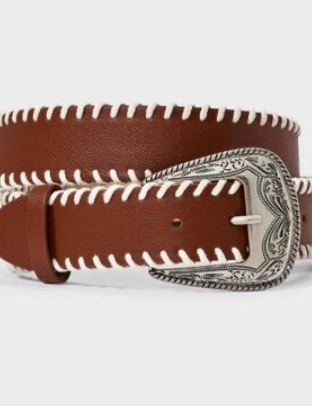 Wild Fable brown belt western white stitching festival concert boho size XS